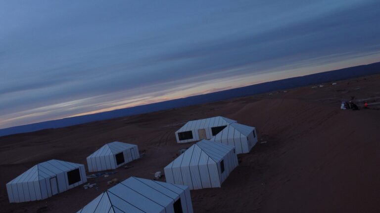 The road east through the Valley of a Thousand Kasbahs at dusk